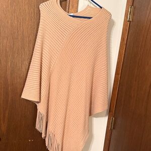 Elegant Women's Tan Sweater Poncho